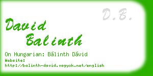 david balinth business card