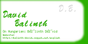 david balinth business card